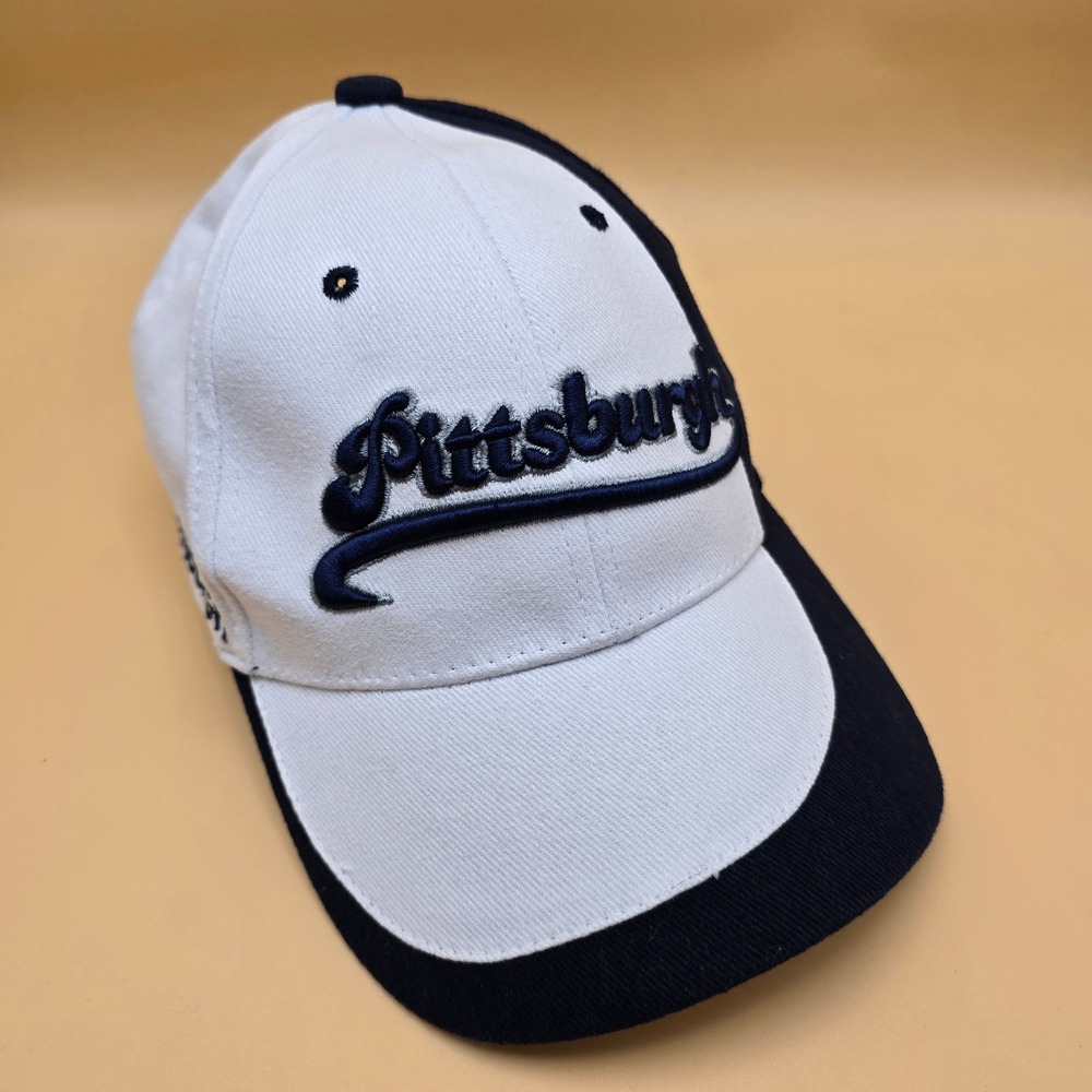 City Merchandise Pittsburgh‎ Hat Navy White Two Tone Embroidered Script Cap OSFM